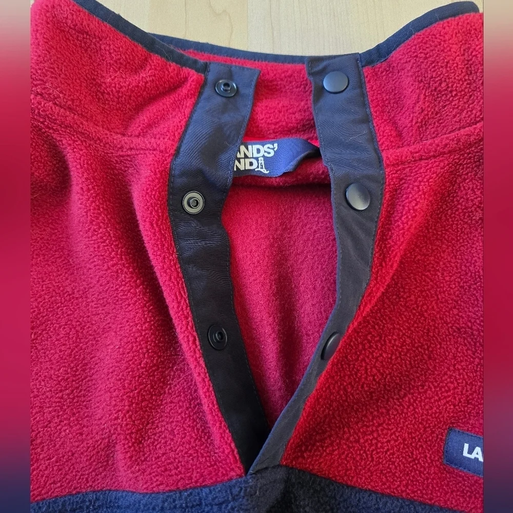 Lands End Quarter Button Fleece Size XL